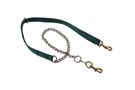 1" Nylon Lead W/ O Ring, Chain & 2 Snaps