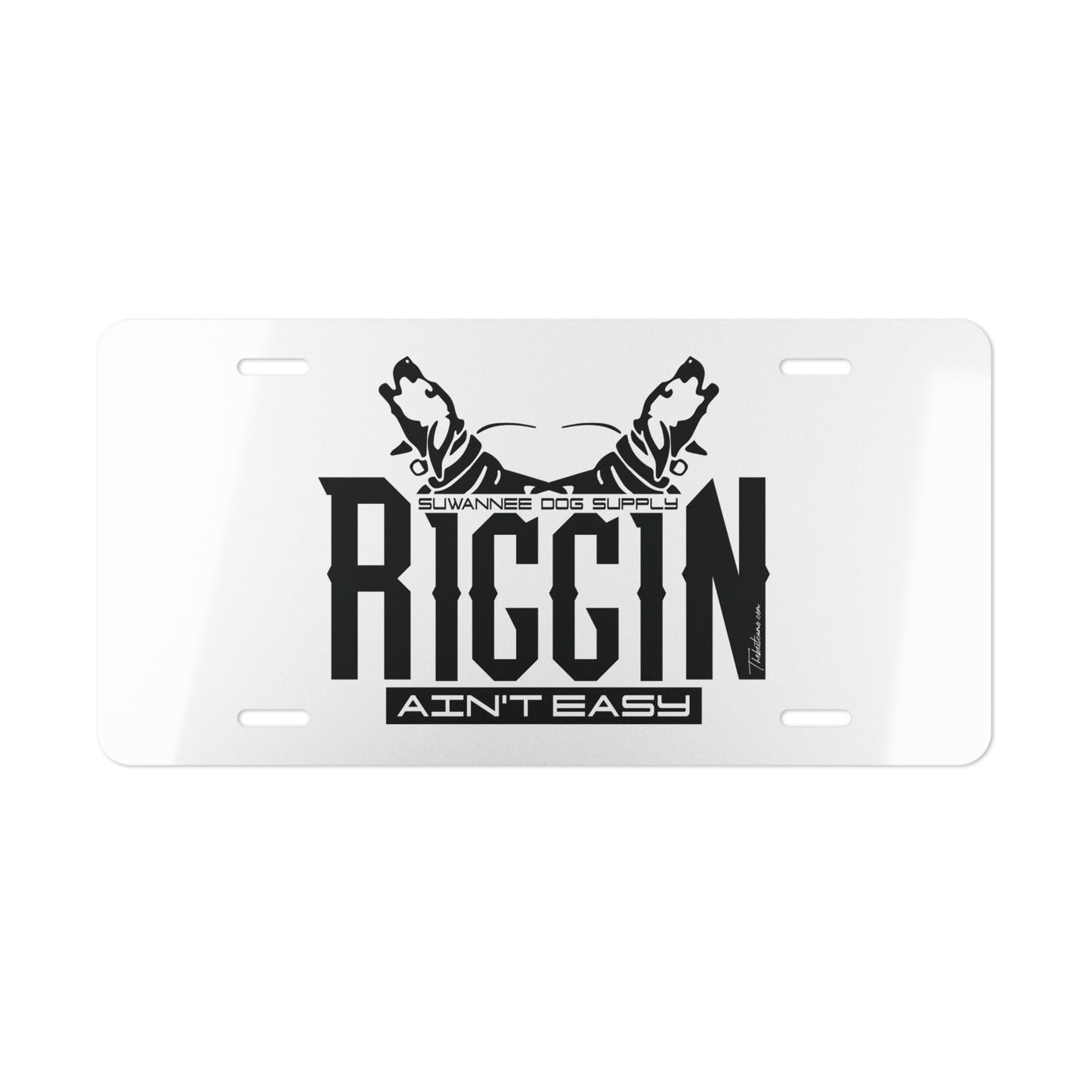 Riggin Ain't Easy Aluminum Vanity Plate