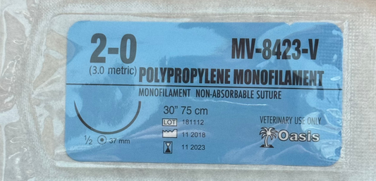 Oasis Polypropylene Monofilament Surgical Suture (1 suture)