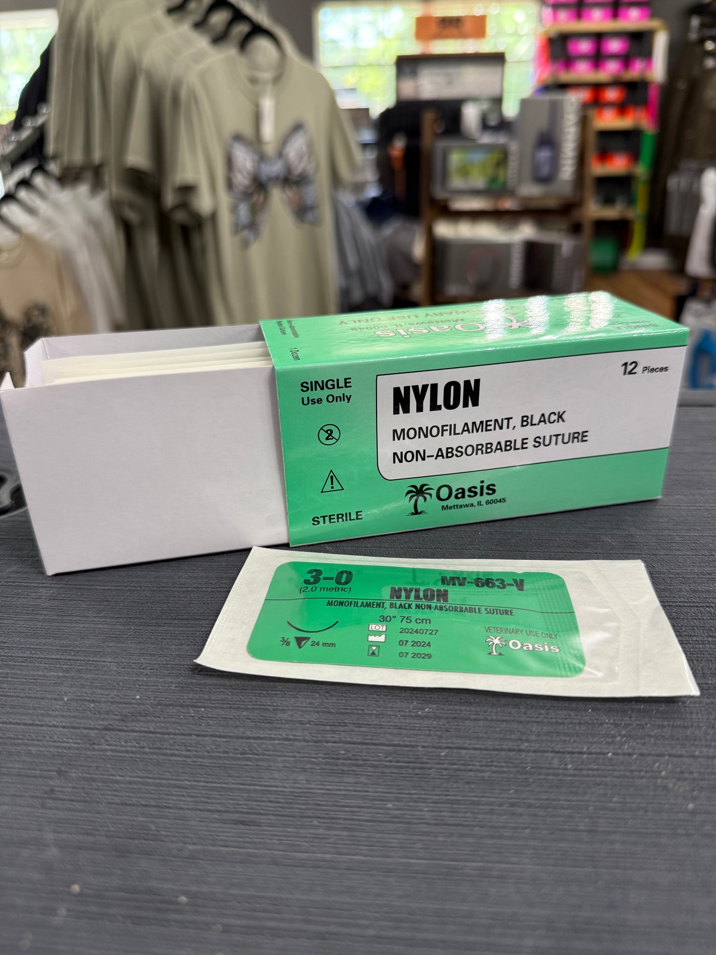 Oasis Nylon Suture, Size 3-0, with NFS-1 Needle