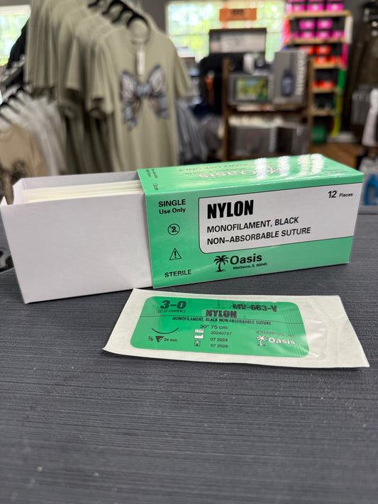 Oasis Nylon Suture, Size 3-0, with NFS-1 Needle