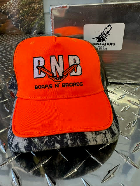 B-N-B ORANGE AND CAMO HAT